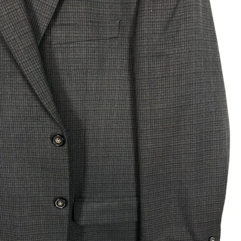 Chaps Mens Brown Plaid Suit Jacket Blazer Sport Coat 2 Button Business 42R